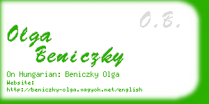 olga beniczky business card